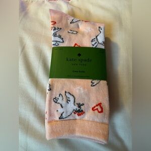 Kate Spade Blush, White and Red 3-pack crew socks. Fit sizes 4-10 women’s